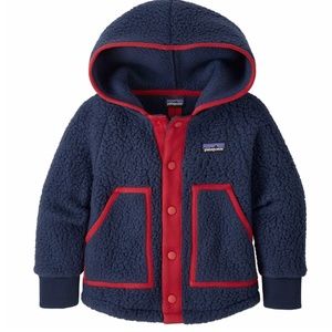 RELIST for ORDER! Patagonia | navy and red retro pile jacket